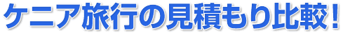 ケニア旅行プランの見積もり比較!