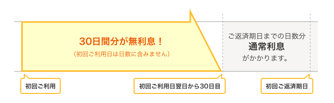 30日間無利息サービス補足画像